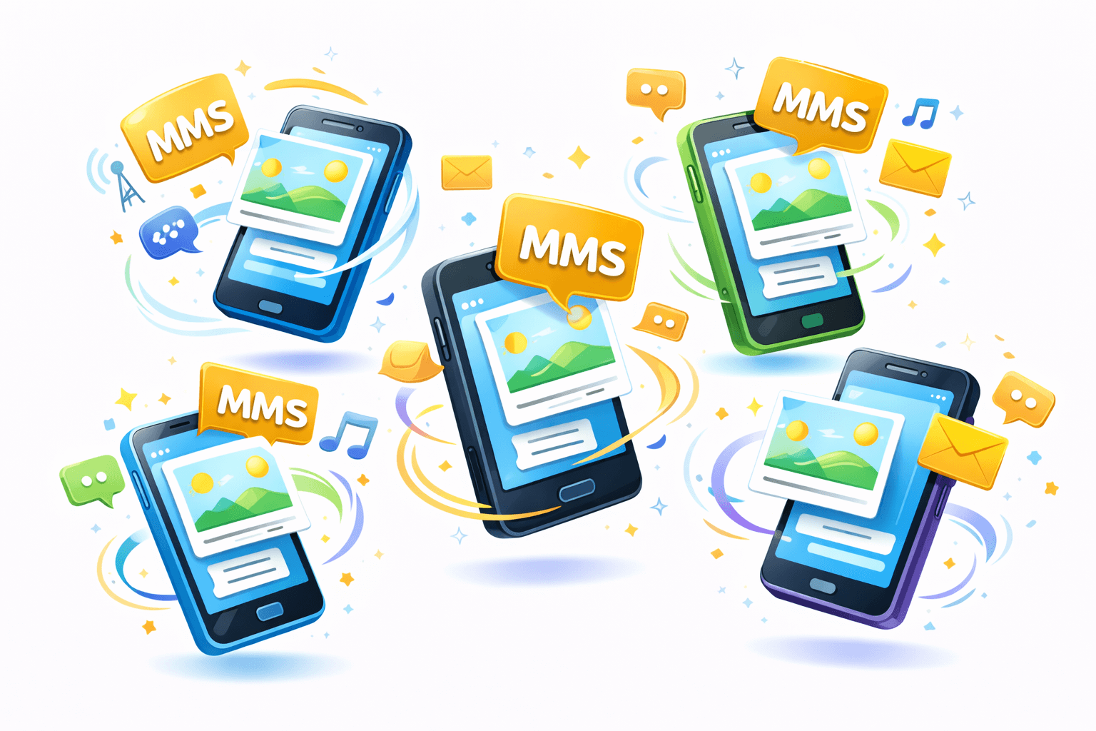 image of smartphones sending texts